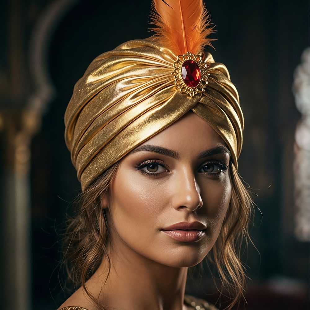 Ethnic Fashion India - Шляпа-тюрбан с перьями, арабские шляпы, тюрбан